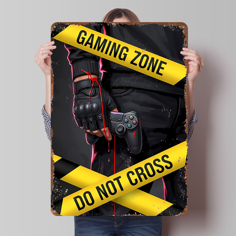Retro Gaming Zone - Gaming Zone Niet Overtrengen Poster Gecustomizeerde