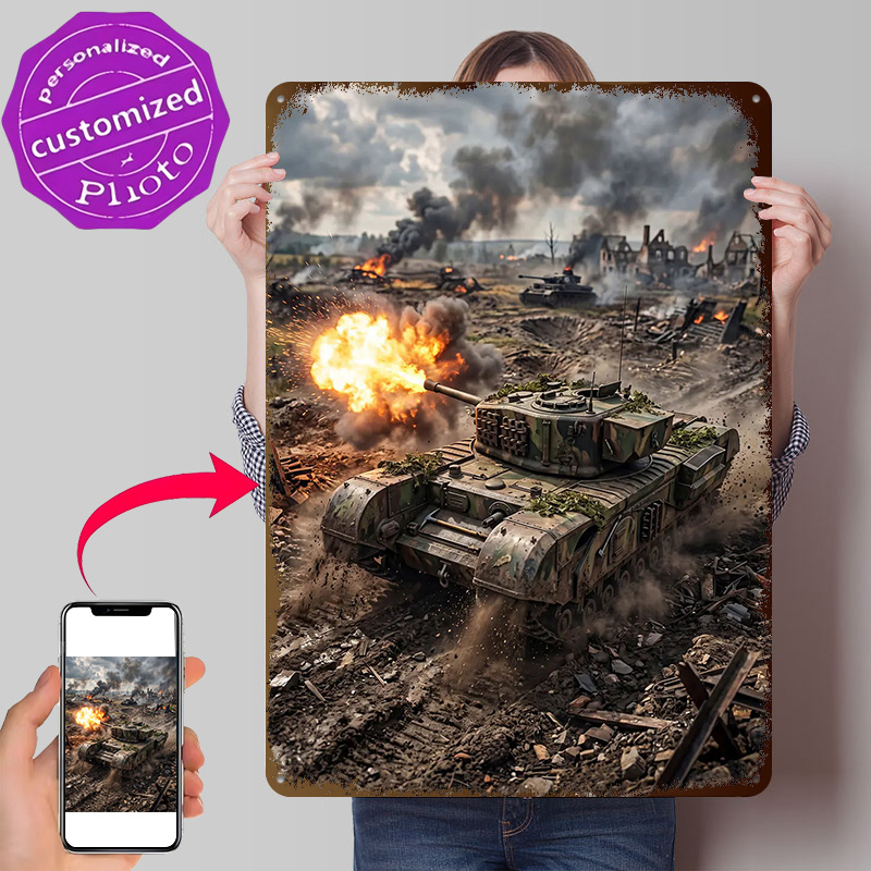 Retro Gaming Zone - Tankschoten in oorlogsgordel Poster Retro 3D