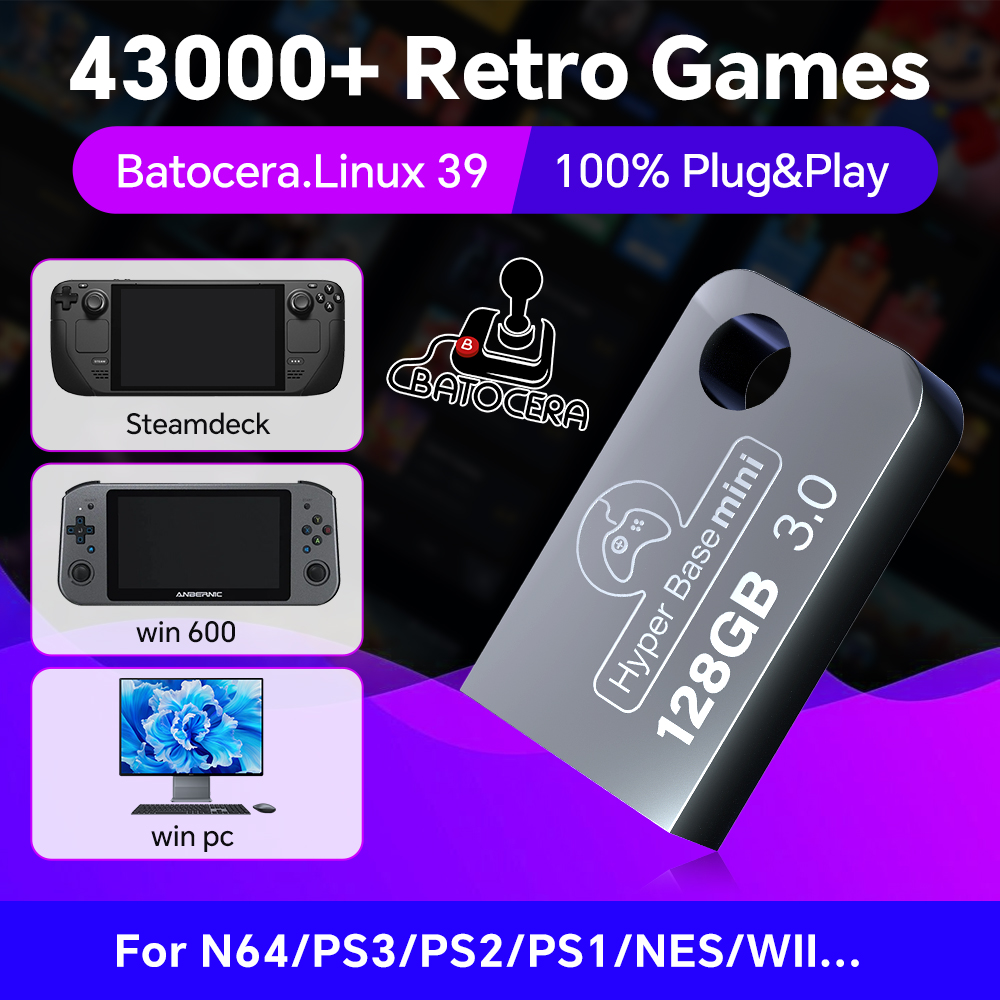 Retro Gaming Handheld Console - Batocera 128G Usb Flash Drive Voor