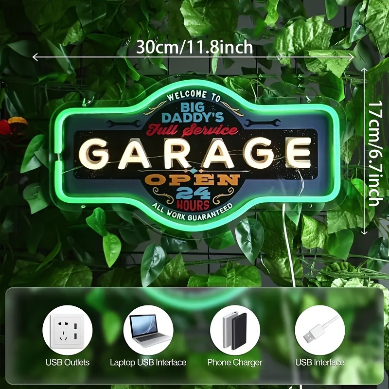 Retro Garage LED Neon Sign UV  - Retro Gaming Usb recensie en prijs