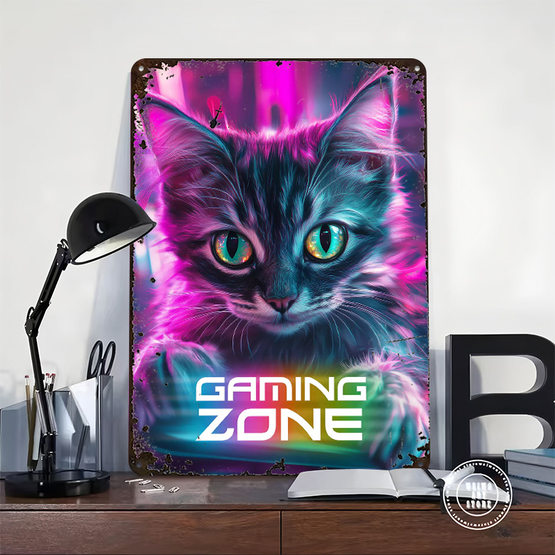 Gamer Cat - Gaming Zone Gedruk - Retro Gaming Zone recensie en prijs