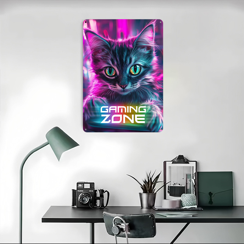 Gamer Cat - Gaming Zone Gedruk - Retro Gaming Zone recensie en prijs